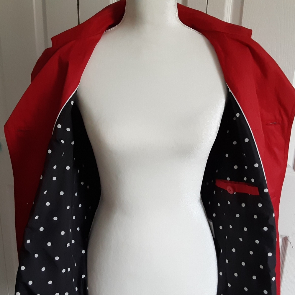 Betty Barclay Red Trench Coat - Picture 2 of 14